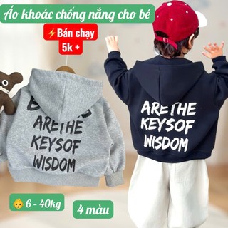 Áo Khoác Chống Nắng Cho Bé Trai Bé Gái 6–40kg – Áo Khoác Trẻ Em Cản Gió Nhẹ Có Mũ Form Rộng #bok2