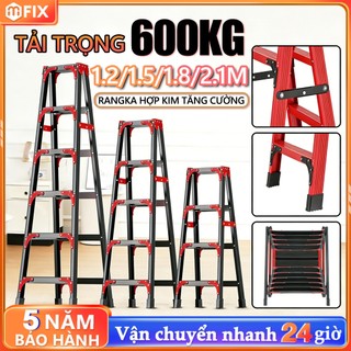 Thang nhôm gấp chữ A  Thang gấp gọn các chiều cao 1.2M, 1.5M, 1.8M, 2.1M, Tải Trọng 600kg Thang kim loại Bảo hành 2 năm