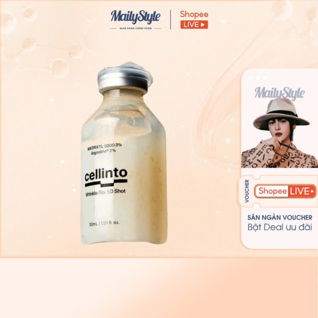 M71_Tinh chất chống già làm trắng giảm nhăn Cellinto Wrinkle Tox 5D Shot MATRIXYL™ 3000 3% + Argireline® 2% 30ml