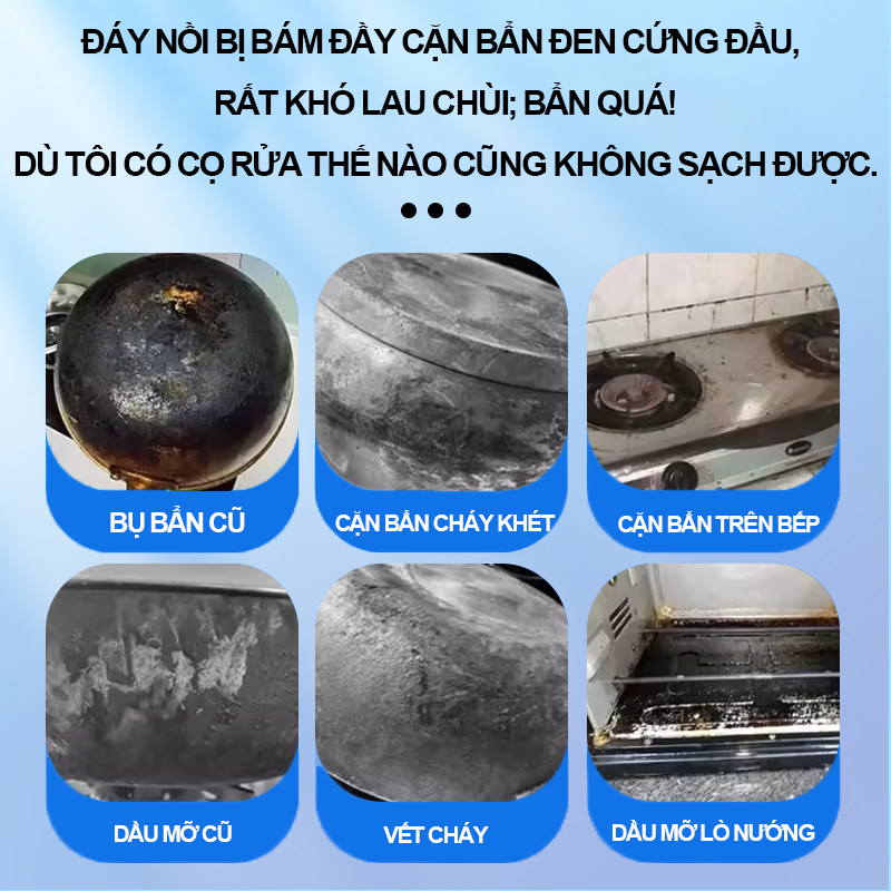 Chất tẩy rửa đa năng này không ăn mòn và có thể làm sạch đáy nồi, bếp ga, bếp từ và thép không gỉ, loại bỏ rỉ sét và cặn