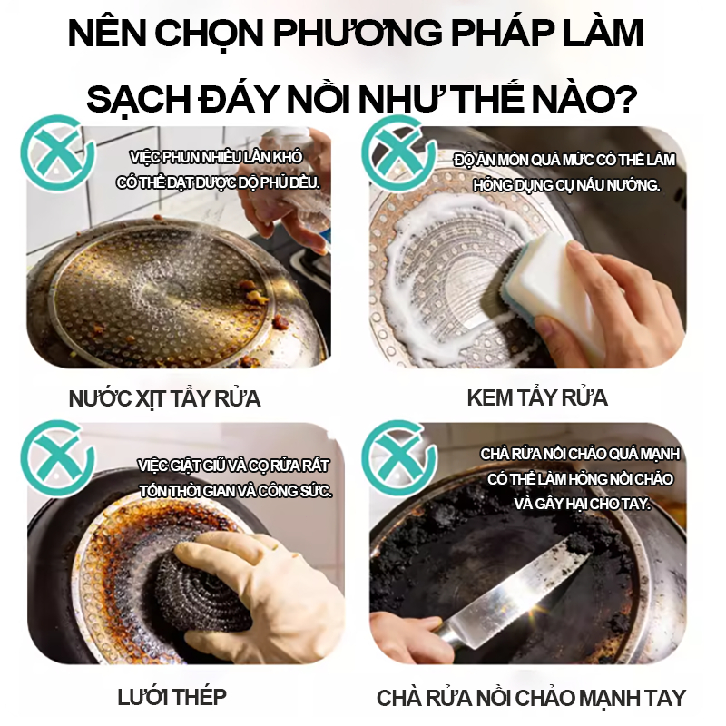 COD Dung dịch tẩy vết bẩn đen dưới đáy nồi, nhanh chóng loại bỏ bụi bẩn và cặn bám, đa năng.chất tẩy rửa nhà bếp