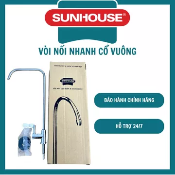 Vòi nối nhanh cổ vuông inox 304 Sunhouse - Vòi cổ vuông dùng cho máy lọc nước nóng lạnh - Hàng chính hãng