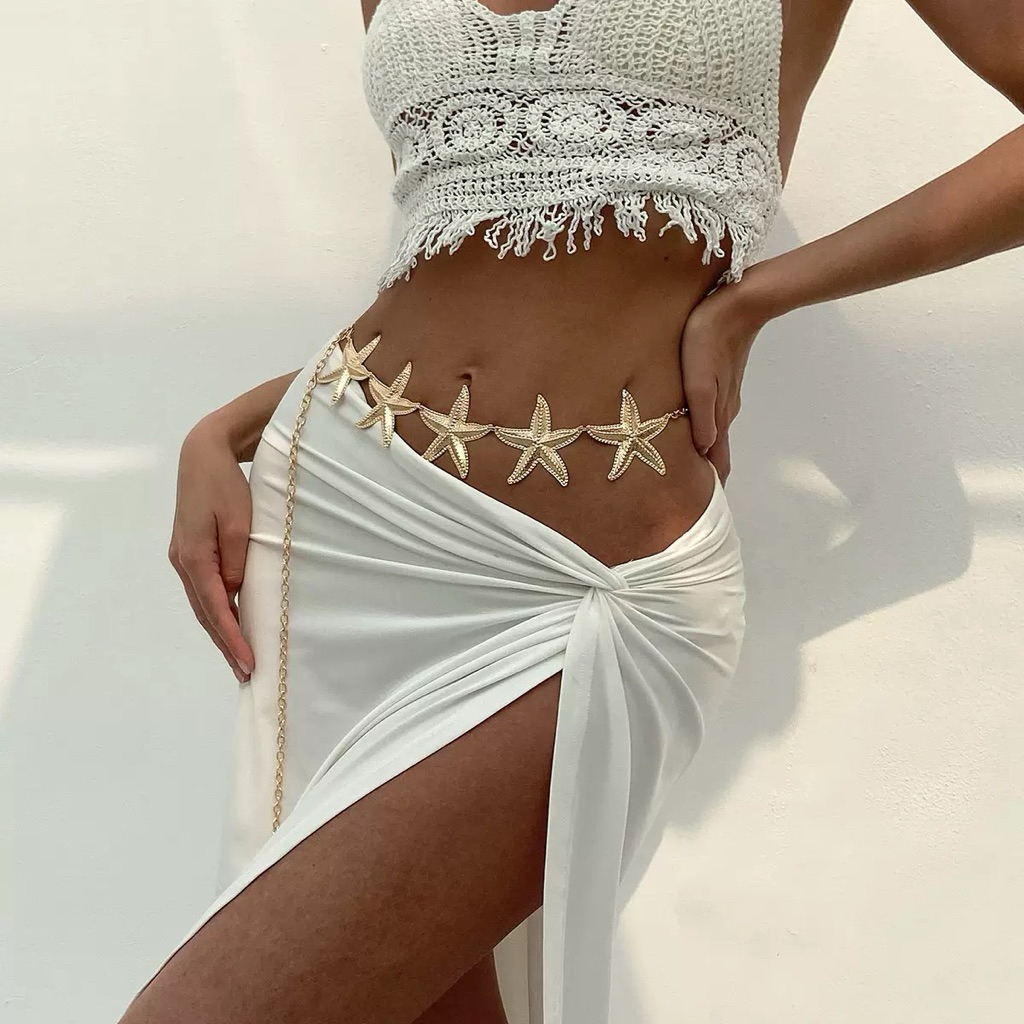 Vòng Eo Hình Mặt Trời SUNNY BELT Phụ Kiện Vàng Dây Eo Thắt Hông Du Lịch Đi Biển