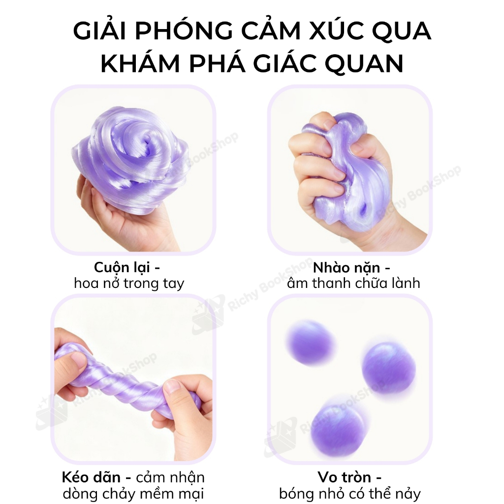 Slime trong suốt nhiều màu Mideer, đồ chơi Slime dẻo Pearly Putty an toàn cho bé