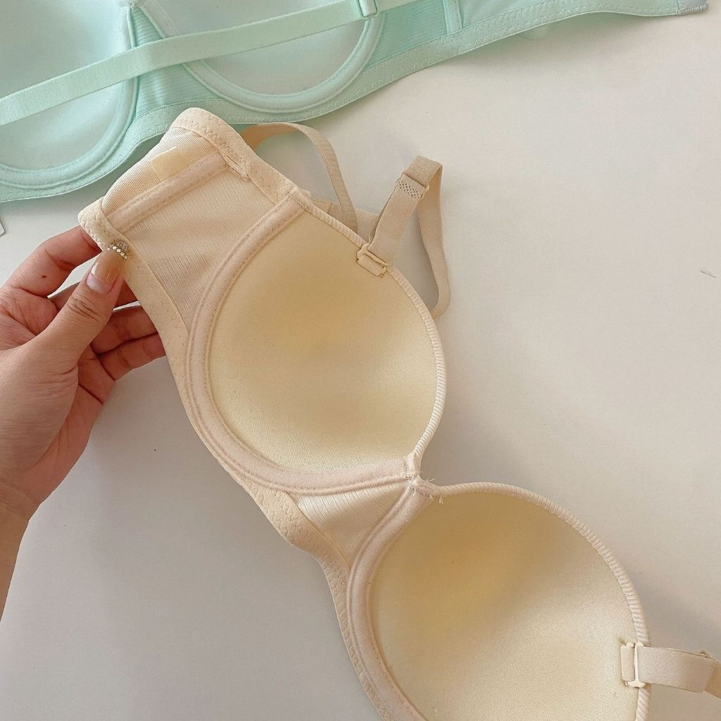 Áo ngực nữ có gọng cotton gân tăm đệm mút vừa nâng đỡ ngực định hình tạo quả gợi cảm sexy LANXA A824