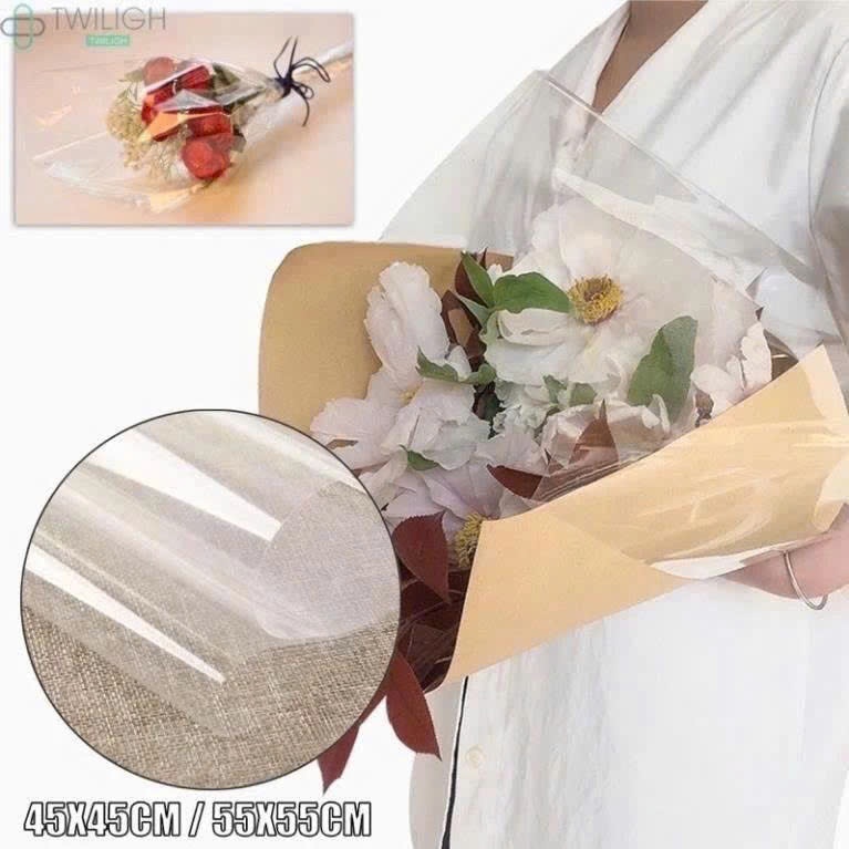 Tập 50 tơ giấy bóng kính trong suốt gói hoa
