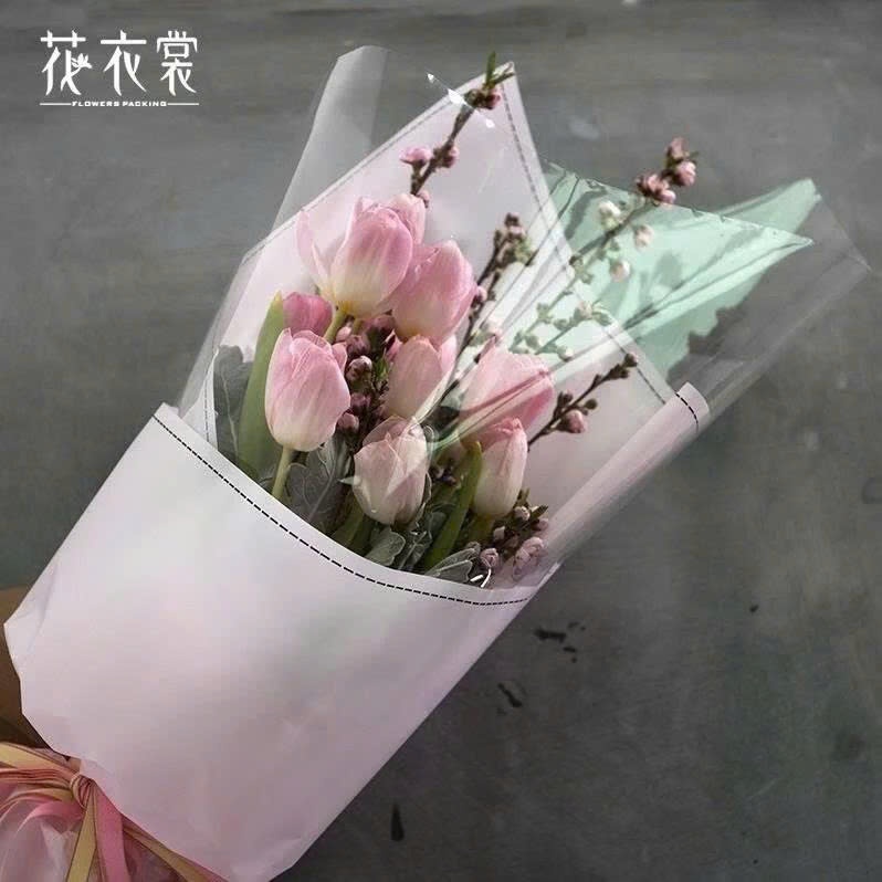 Tập 50 tơ giấy bóng kính trong suốt gói hoa
