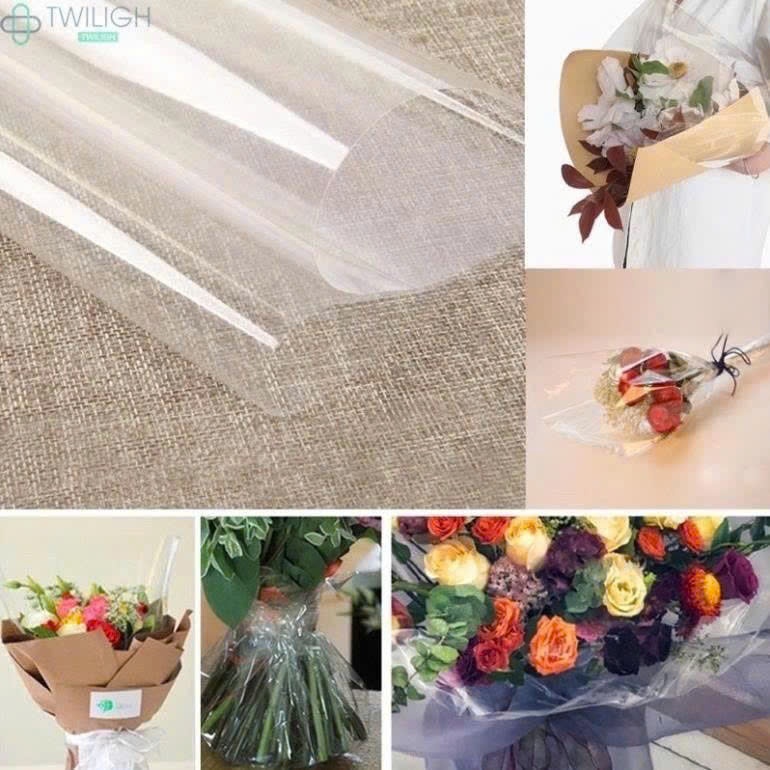 Tập 50 tơ giấy bóng kính trong suốt gói hoa