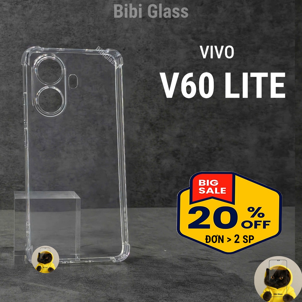 Ốp lưng Vivo V60 lite trong suốt silicon chống sốc bảo vệ cam điện thoại Vỏ bao đt BIBI