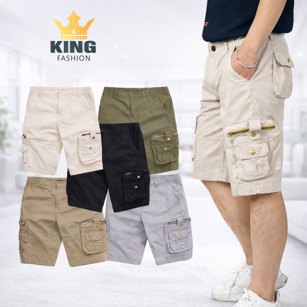 Quần Short Túi Hộp Nam Cao Cấp KINGFASHION Chất Kaki Form Suông - Đẳng Cấp Phong Cách Phái Mạnh