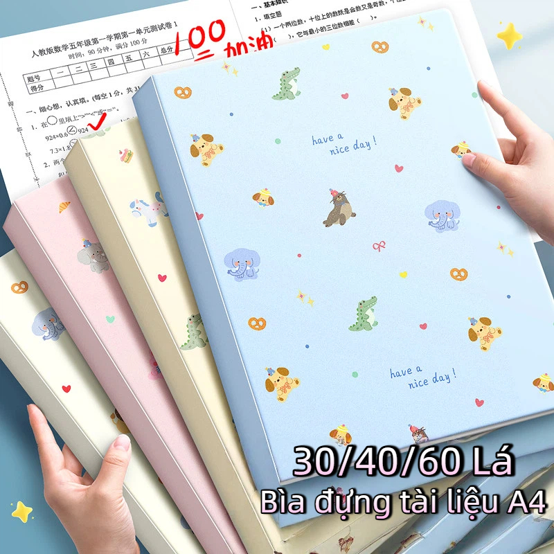 File Đựng Bài Kiểm Tra & Tài Liệu A4 30/40/60 Túi Deli Màu Pastel Cho Học Sinh – File Lưu Bài Kiểm Tra Cute