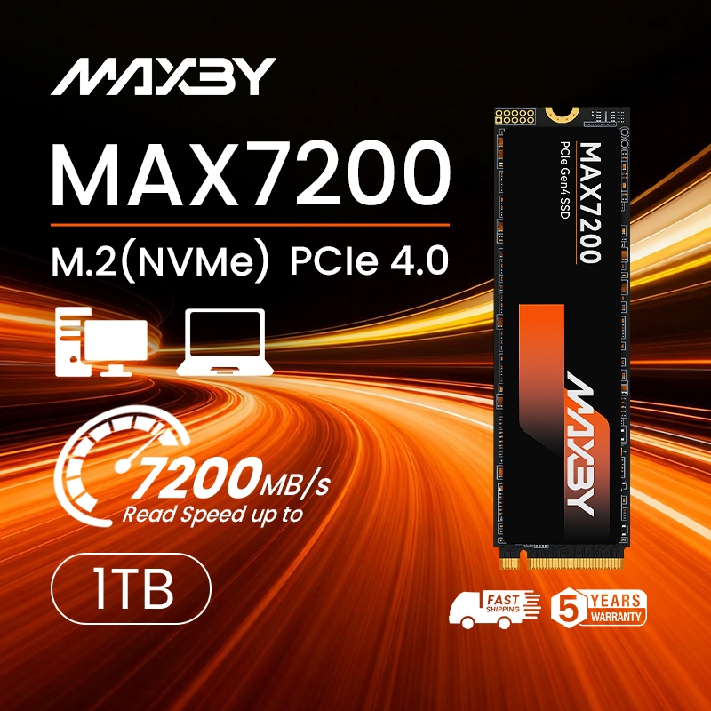 Ổ Cứng SSD MAXBY PCIe 1TB  512GB M.2 NVMe Đọc:7200 MB/s - Ghi: 6200 MB/s Bảo hành 5 năm