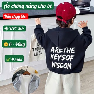 Áo Chống Nắng Trẻ Em UPF50+ – Áo Khoác Cho Bé Trai 6–40kg, Áo Khoác Cản Gió Nhẹ 4 Mùa Có Mũ #bok3