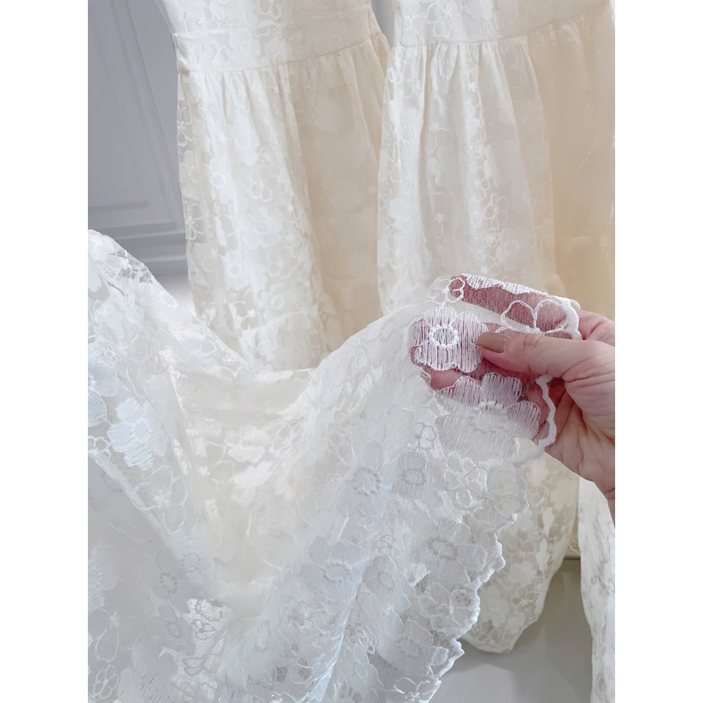 LASY Thời Trang Nữ| Đầm Váy Xoè Cổ V Chất Dệt Hoa Cao Cấp - Đầm Xinh Đi Tiệc Đi Chơi - P1124