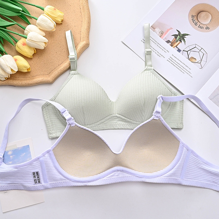 Áo ngực nữ cotton gân tăm không gọng thoáng mát đệm mút mỏng ôm ngực sexy kiểu dáng basic LANXA A409