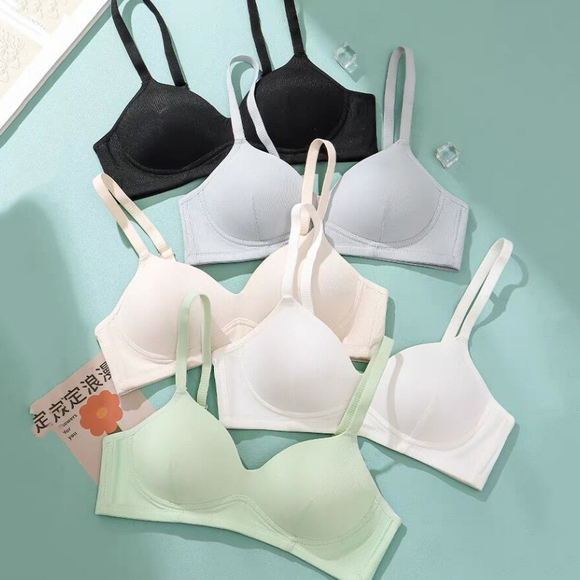 Áo ngực nữ cotton gân tăm không gọng thoáng mát đệm mút mỏng ôm ngực sexy kiểu dáng basic LANXA A409