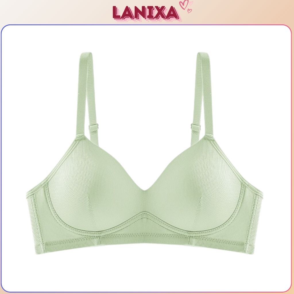 Áo ngực nữ cotton gân tăm không gọng thoáng mát đệm mút mỏng ôm ngực sexy kiểu dáng basic LANXA A409