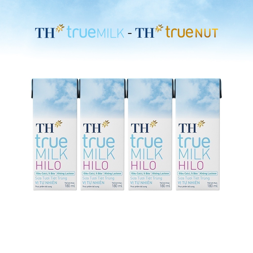 Combo 1 Thùng sữa tươi tiệt trùng TH true Milk HILO và 1 Thùng sữa hạt óc chó TH true Nut 180ml x 96 hộp