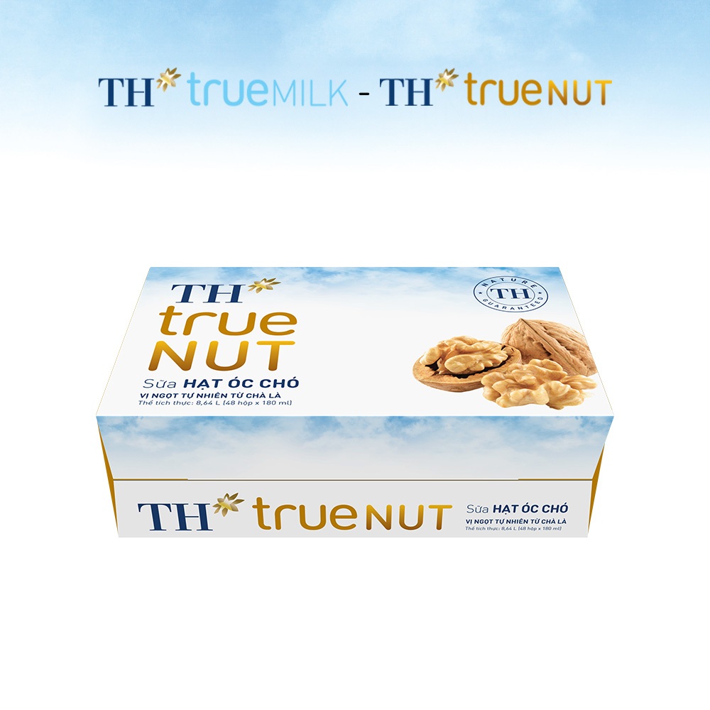 Combo 1 Thùng sữa tươi tiệt trùng TH true Milk HILO và 1 Thùng sữa hạt óc chó TH true Nut 180ml x 96 hộp