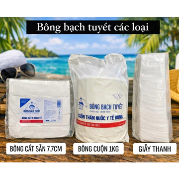 Bông bạch tuyết cắt & bông bạch tuyết cuộn bông y tế hàng chính hãng