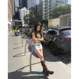 Le rouge | Charlotte top - Áo sơ mi kaki croptop 2 hàng cúc retro Âu Mỹ