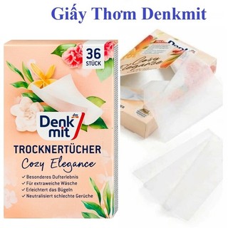 Giấy thơm quần áo Denkmit Cosy Elegance dùng cho máy giặt, tủ quần áo, hộp 36 tờ túi thơm quần áo luôn thơm như mới