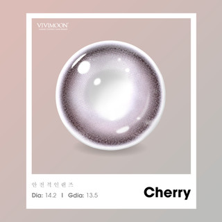 Kính áp tròng VIVIMOON LENSPRESSO cận nâu xám hồng cho mắt thở CHERRY, lens 06 tháng
