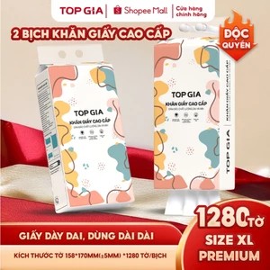 Khăn giấy rút Top Gia thùng 2 bịch treo tường tiện lợi siêu dai mềm mịn