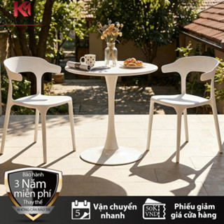 Ghế tựa lưng, ghế cà phê, có thể xếp chồng lên nhau và chống thấm nước, thích hợp sử dụng trên ban công quán cà phê.