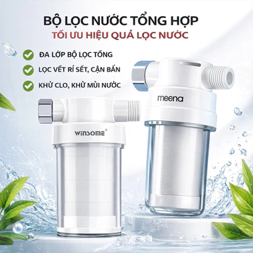 Bộ Lọc Nước Đa Năng Meena – Lọc Cặn, Khử Clo, Khử Mùi – Gắn Cho Máy Nước Nóng, Máy Giặt, Vòi Sen, Lọc Nước Máy Rửa Xe