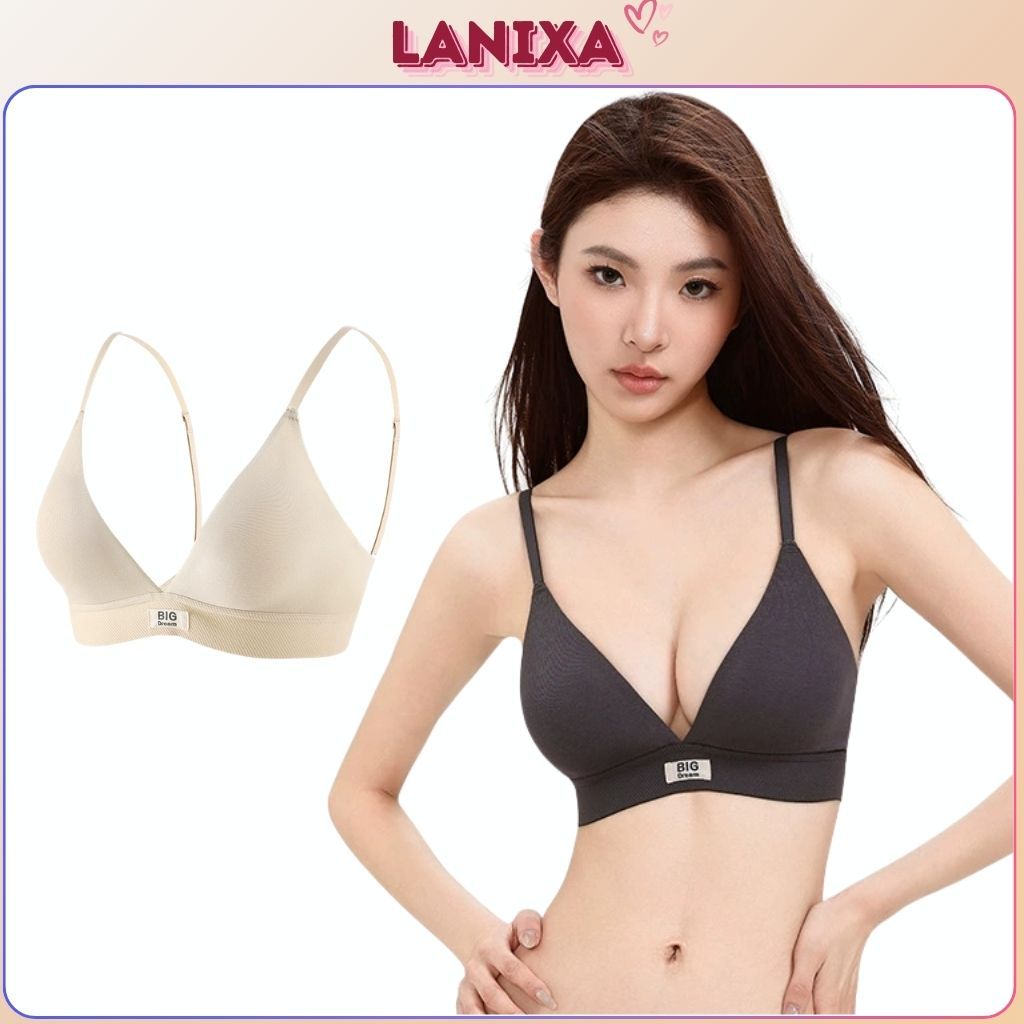 Áo ngực nữ không gọng cotton cao cấp thoáng mát đệm mút tam giác Châu Âu gợi cảm sexy LANIXA A310