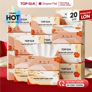Giấy ăn rút Top Gia Sắc Hạ, khăn giấy 4 lớp dập vân 4D chắc chắn siêu dai