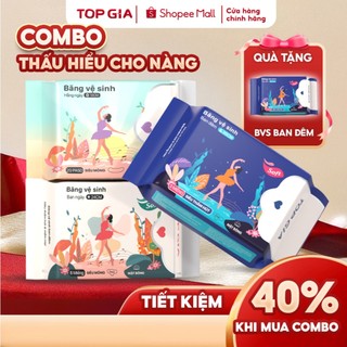 [Combo Thấu Hiểu] Băng Vệ Sinh TopGia Siêu Mỏng Nhẹ, Thấm Hút Cực Nhanh, Khử Mùi Kháng Khuẩn