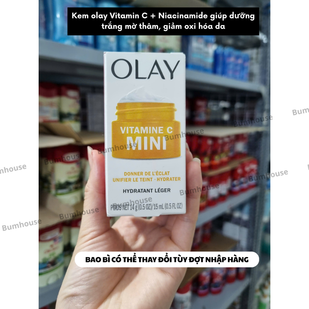 Kem Dưỡng Trắng Da, Giảm Thâm OLAY Vitamin C Hydrating Moisturizer Mini 15ml