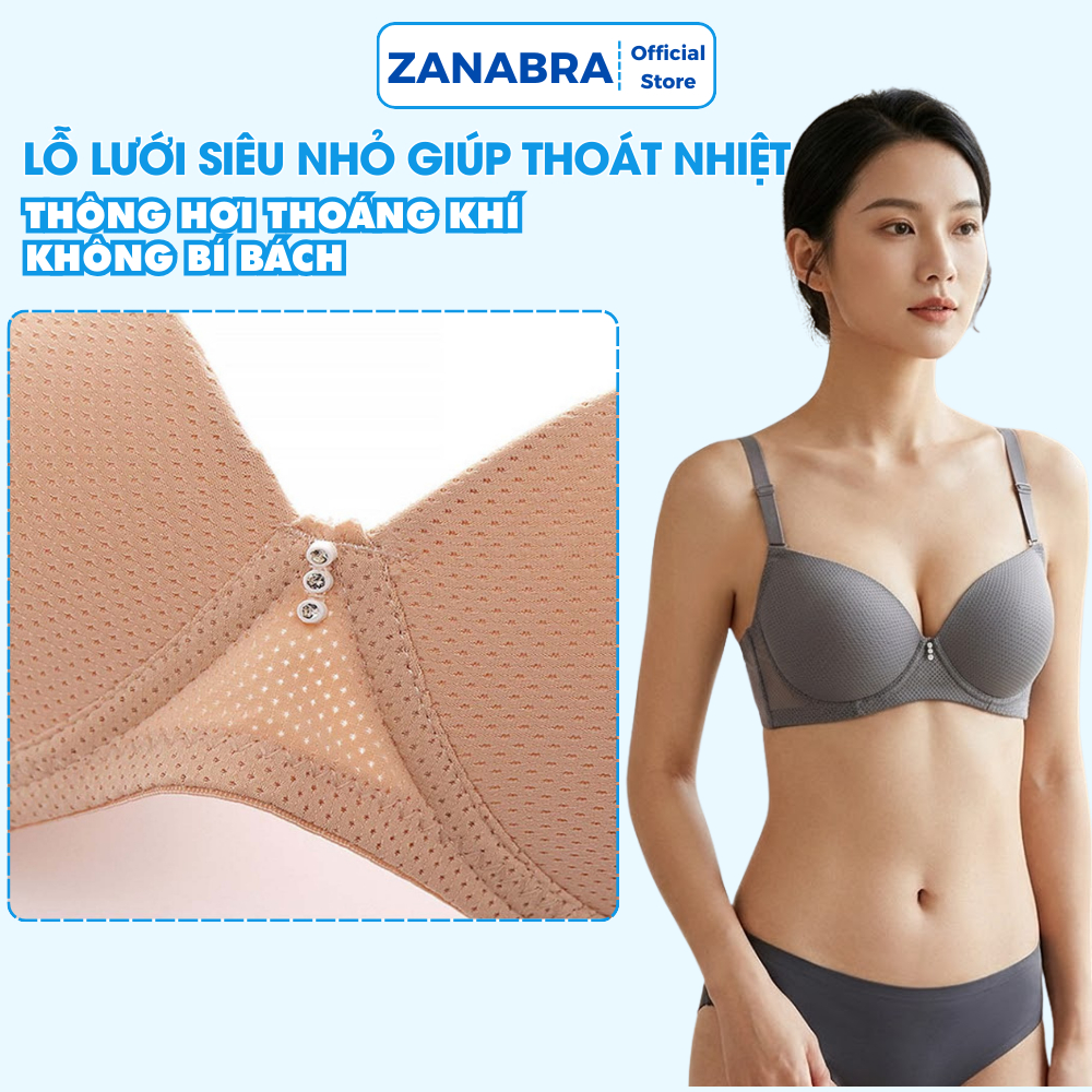 [ Deal Shock ] Áo Ngực Có Gọng Nâng Ngực Tạo Khe, Áo Ngực Nữ Đúc Su Cao Cấp Có Lỗ Thông Hơi Thoáng Khí ZANABRA A031