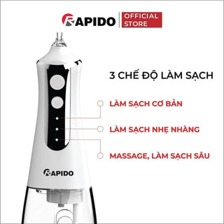 Máy Tăm Nước Cầm Tay Rapido RWB300 Công nghệ Đức, Lực Nước Mạnh Sạch Mảng Bám Tiện Lợi Du Lịch Chính Hãng BH 12 tháng