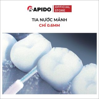 Máy Tăm Nước Cầm Tay Rapido RWB300 Công nghệ Đức, Lực Nước Mạnh Sạch Mảng Bám Tiện Lợi Du Lịch Chính Hãng BH 12 tháng