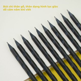 [Sỉ] 50 Hộp 10 Bút Chì 2B Định Vị Cao Cấp Classmate Không Dễ Gãy, Bút Chì Gỗ Đen Dễ Gọt Kèm Tẩy và Gọt Chì Màu Đậm