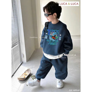 Set bộ nỉ 2 da bé trai LU 1499 mặc mùa đông ấm áp – đồ bộ trẻ em dày dặn, size 2–12Y (13–45kg) MLS