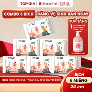 Băng vệ sinh ban ngày Topgia siêu mỏng ôm khít thấm hút cao vải không dệt an toàn cho mọi làn da