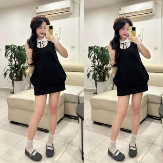 Váy-Đầm Tiểu Thư Phối Ren Nơ Form Bí Phồng BURBLE Dress sang chảnh-Dành Cho Nữ 247Store Mã 1643