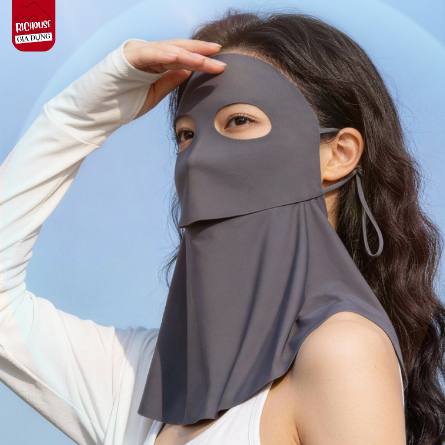 Khẩu Trang Chống Nắng Trùm Cổ, Khẩu Trang Chống Tia UV 99.9% Che Kín Mặt Cổ, Thoáng Khí Đi Nắng