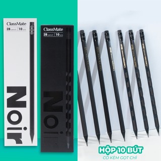 Hộp 10 Bút Chì 2B NoiR Classmate Gỗ Đen Cao Cấp Ngòi Chì Mịn Chuẩn 2B Cứng Cáp Đậm, Dễ Cầm Luyên Viết, Nhạy Máy Chấm Thi