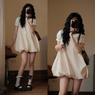 Váy Bí Dáng Phồng Họa Tiết Hoa Nhí Bi Xinh Xắn Không Kèm Áo Trong Vintage Floral Bubble Dress