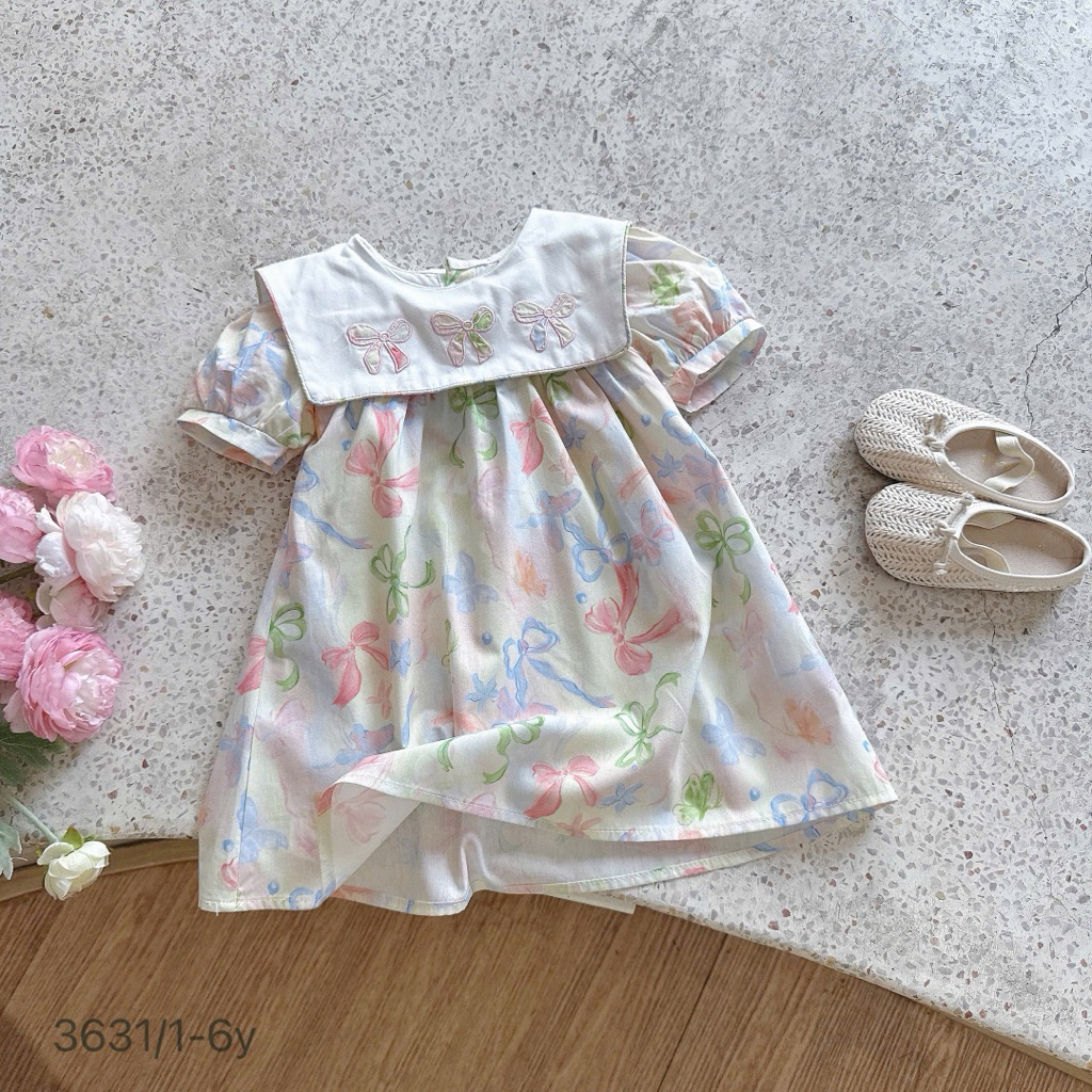 Set váy và bộ bé gái mùa hè OP chất thô cotton mềm mát, họa tiết xinh xắn, size 1-6 tuổi (9-26kg)
