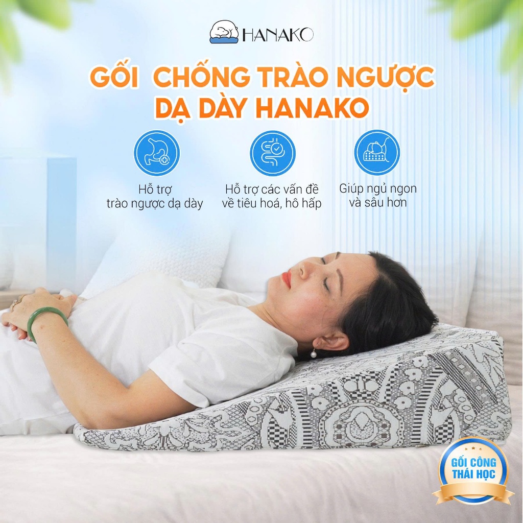 HANAKO-GỐI CHỐNG TRÀO NGƯỢC NGƯỜI LỚN CAO 16CM CHẤT LIỆU PU FOAM