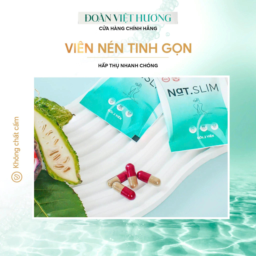 Giảm Cân Nat Slim Chính Hãng ViCiCorp, Nat.Slim Giảm Cân hiệu quả tặng 30 Viên An Toàn Chính Hãng