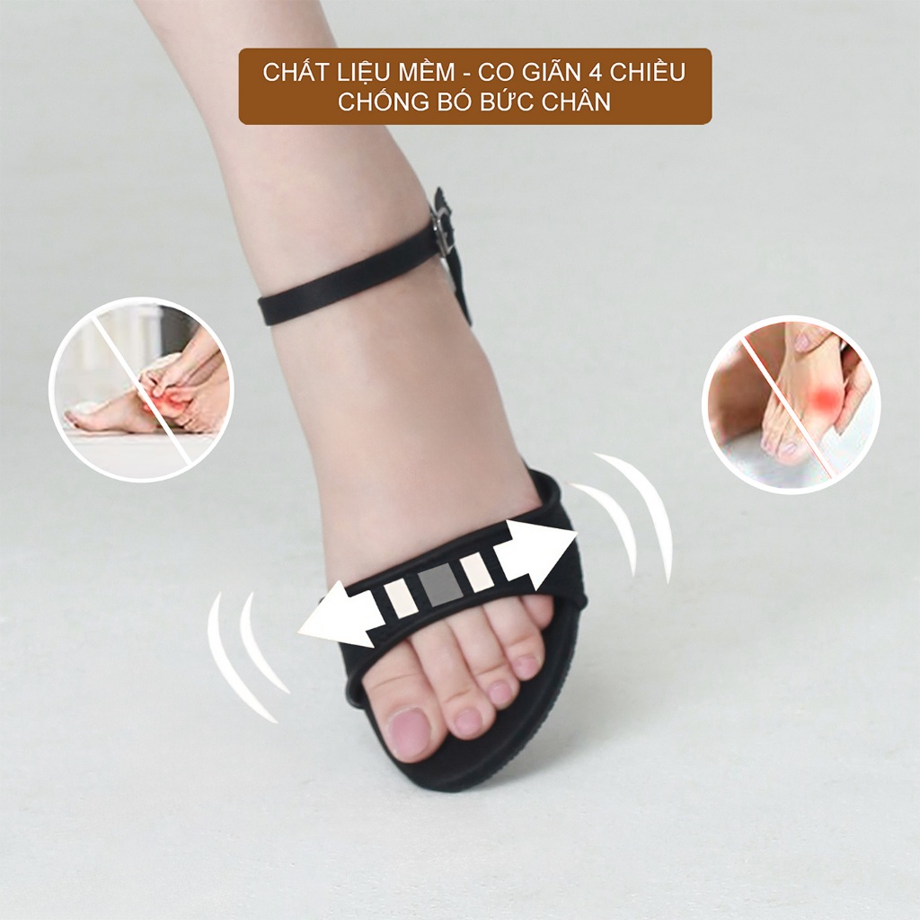 CORII - Giày Sandal Cao Gót Quai Ngang Mũi Tròn Bản Nhỏ Thời Trang và Thoải Mái Nhất - CR6LME1 Đen