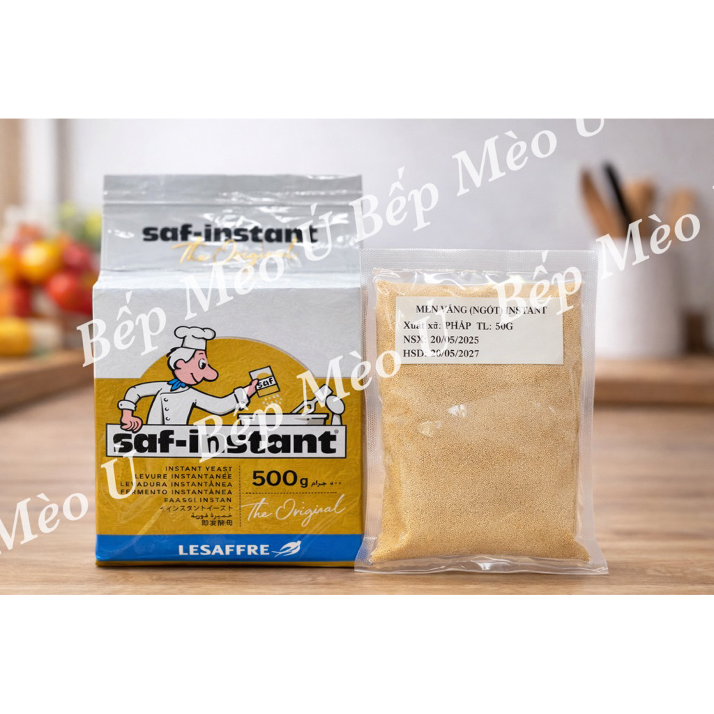 Men nở Saf Instant Vàng (Men ngọt) Pháp – Chia lẻ 50g / 100g – Men làm ...