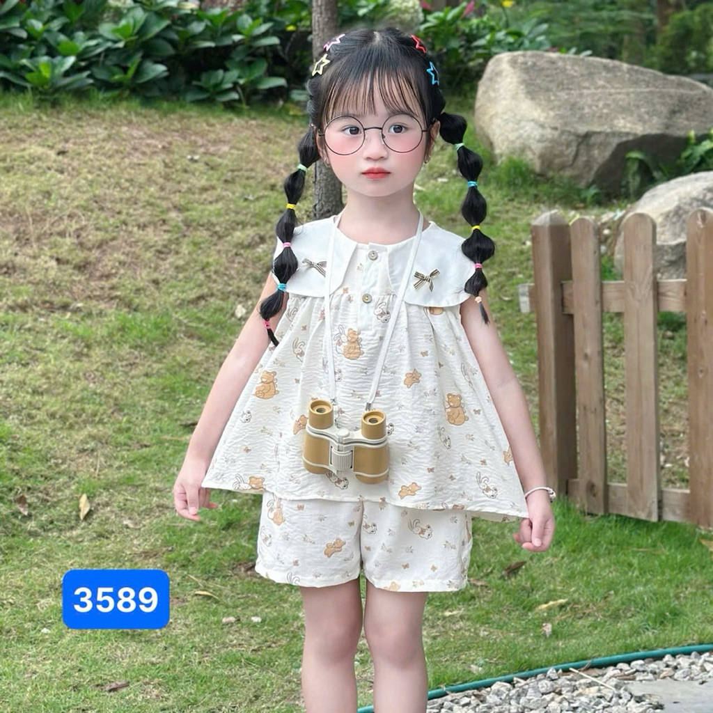Set đồ bé gái mùa hè OP 1-6Y (9-26kg) – quần áo trẻ em chất mát, co giãn nhẹ, họa tiết đáng yêu mặc hè